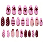 Press-On Nail Set Asymmetrical Glitter Salon-Ready