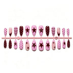 Press-On Nail Set Asymmetrical Glitter Salon-Ready