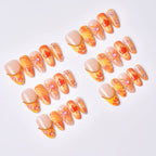 Press-On Nail Set Autumn Floral Easy Application & Long-Lasting