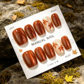 Press-On Nail Set Autumn Leaf Design Easy Application