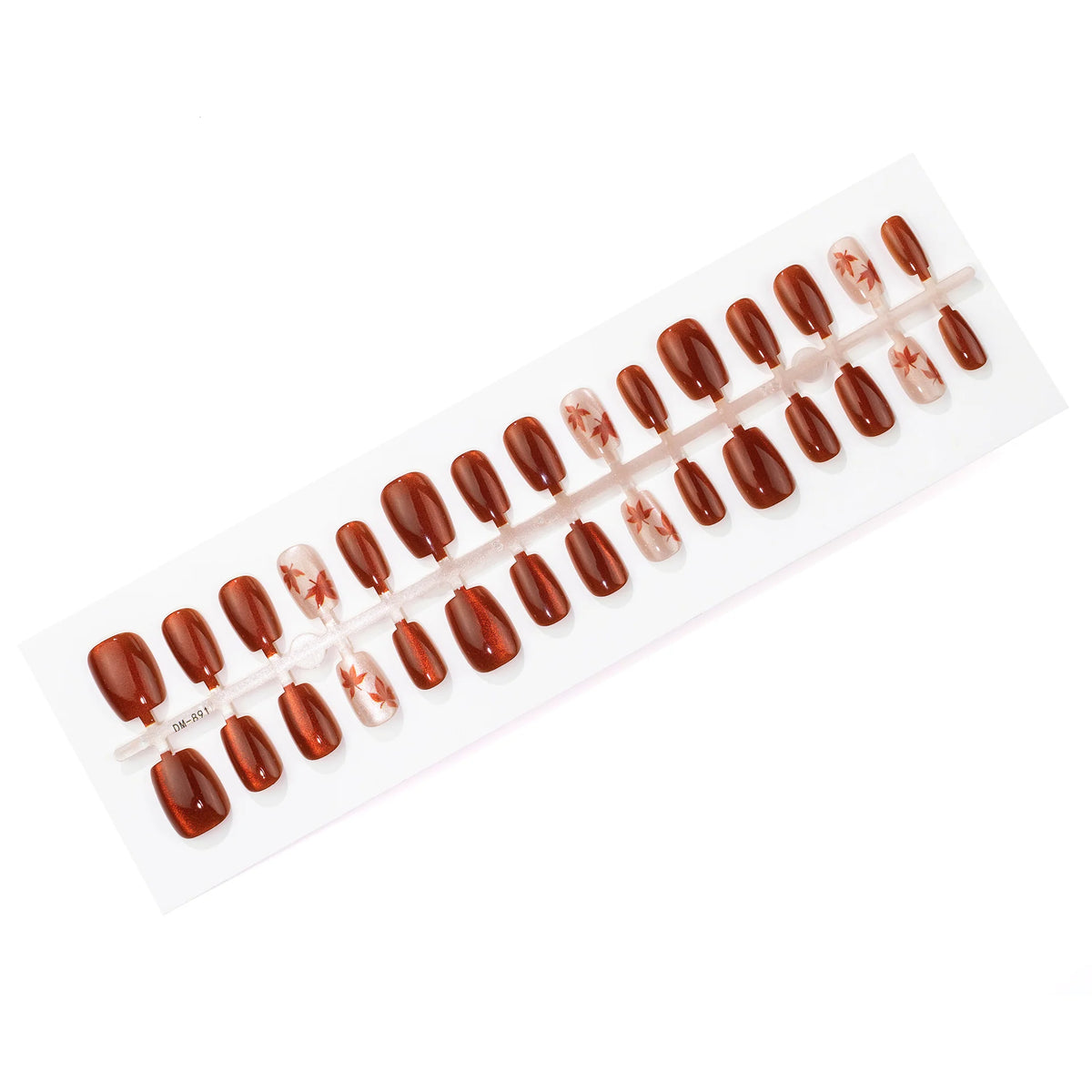 Press-On Nail Set Autumn Leaf Design Easy Application