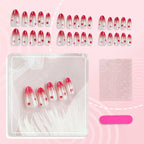 Press-On Nail Set Autumn Leaf Ombre Long-Lasting