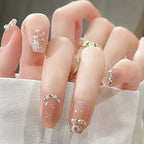 Press-On Nail Set Bejeweled Crystal No Glue
