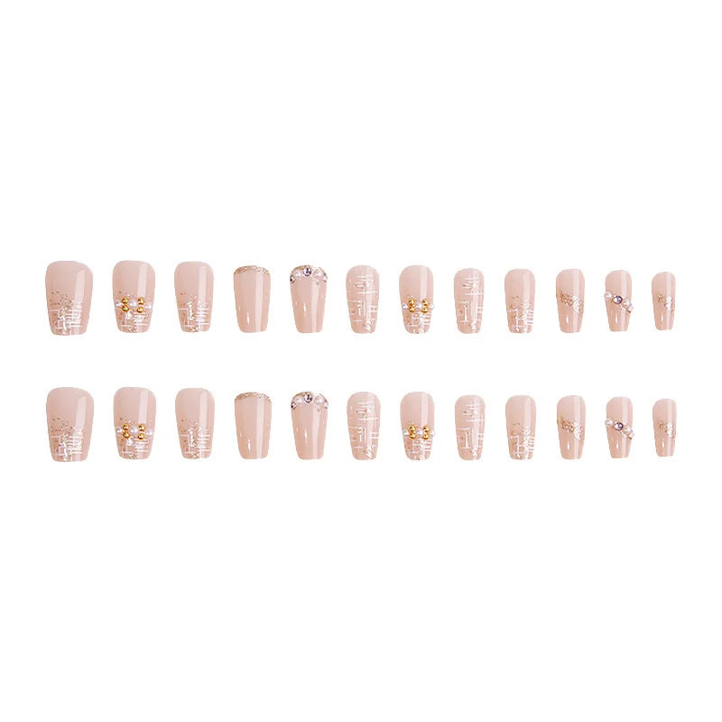Press-On Nail Set Bejeweled Crystal No Glue