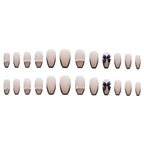 Press-On Nail Set Black Butterfly Glue-On Reusable