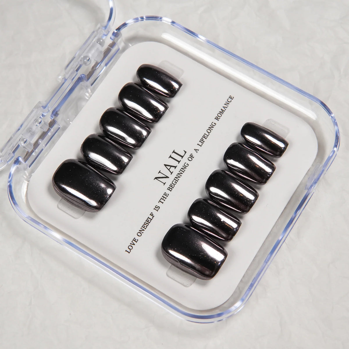 Press-On Nail Set Black Easy Application & Long-Lasting Wear