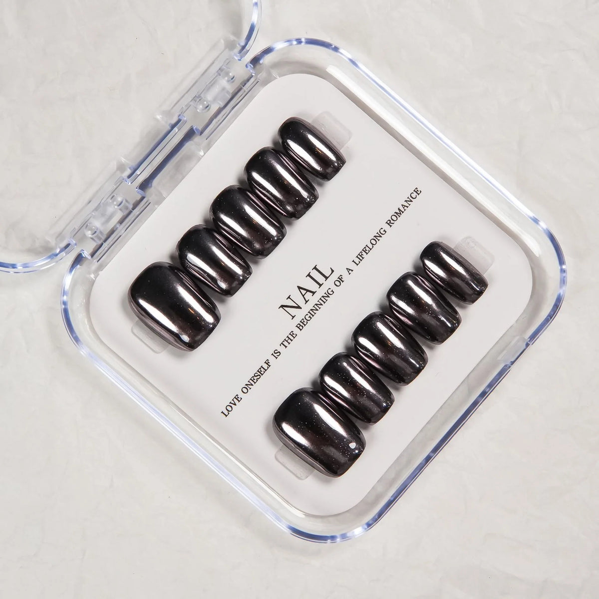 Press-On Nail Set Black Easy Application & Long-Lasting Wear