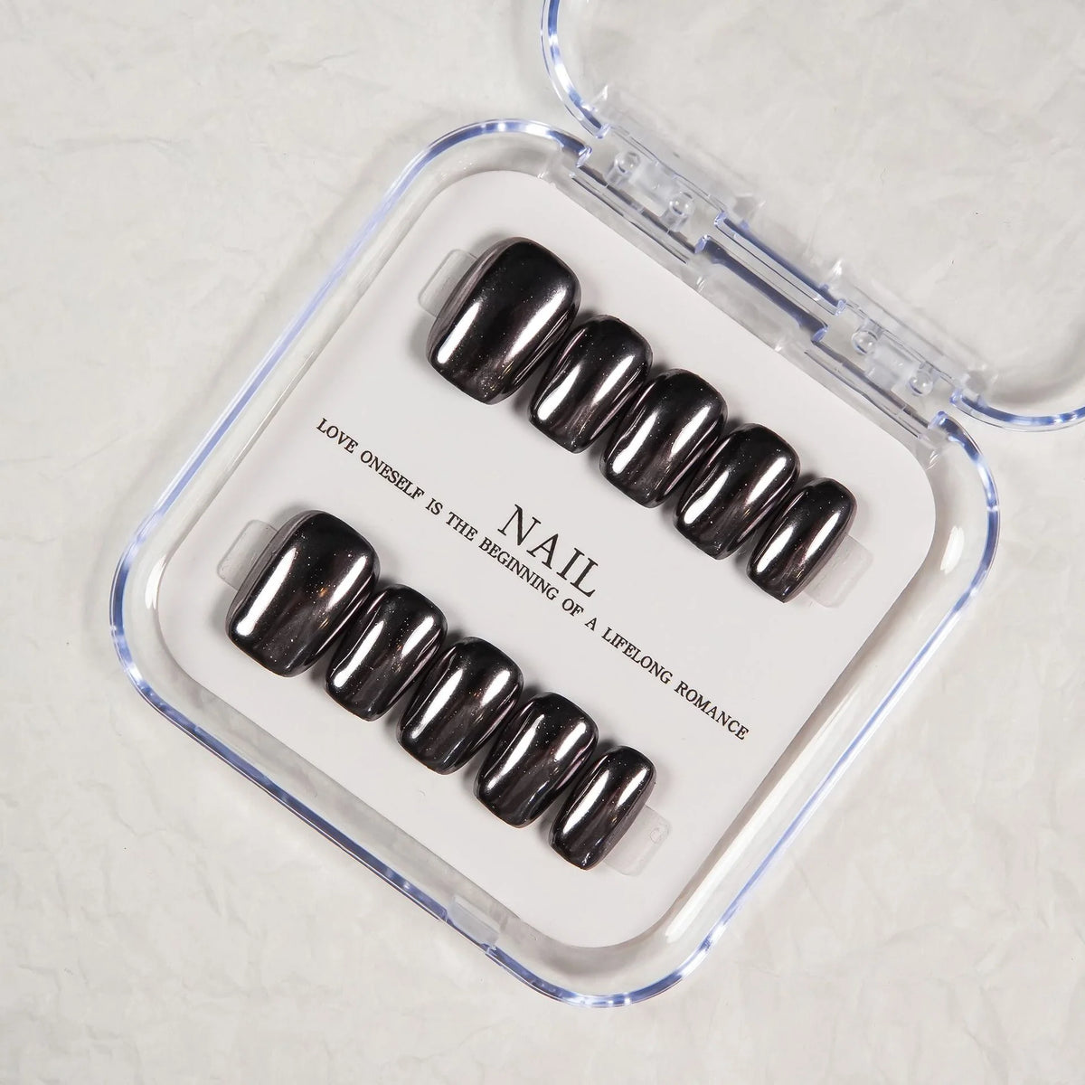Press-On Nail Set Black Easy Application & Long-Lasting Wear