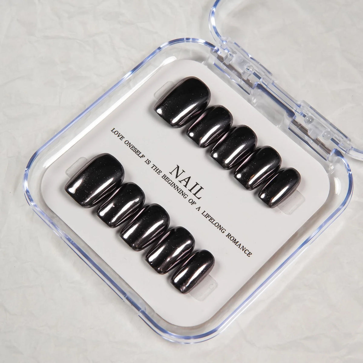 Press-On Nail Set Black Easy Application & Long-Lasting Wear