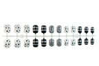 Press-On Nail Set Black & White Designs Easy Application