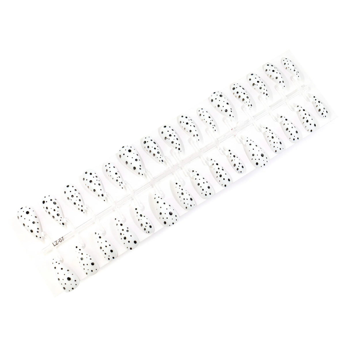 Press-On Nail Set Black & White Polka Dot Reusable