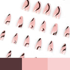 Press-On Nail Set Blue Gold Accents Easy Application