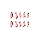 Press-On Nail Set Blue Gold Accents Easy Application