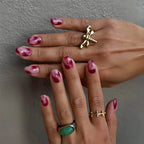 Press-On Nail Set Blue Gradient & Easy Application