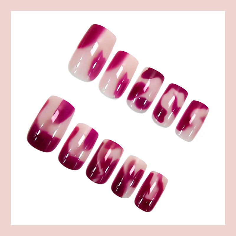 Press-On Nail Set Blue Gradient & Easy Application