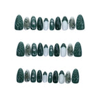 Press-On Nail Set Botanical 3D Embellishments Long-Lasting Finish