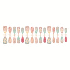 Press-On Nail Set Botanical Art Self-Adhesive Multiple Sizes