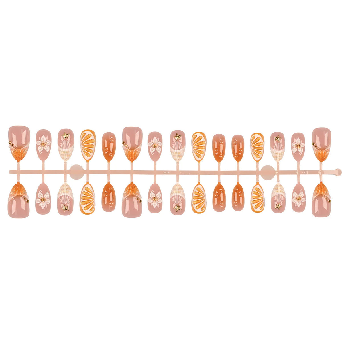 Press-On Nail Set Botanical Designs Reusable Adhesive Tabs