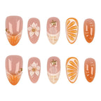 Press-On Nail Set Botanical Designs Reusable Adhesive Tabs