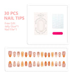 Press-On Nail Set Botanical Designs Reusable Adhesive Tabs