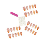 Press-On Nail Set Botanical Designs Reusable Adhesive Tabs