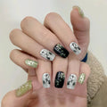 Press-On Nail Set Botanical Designs Strong Adhesive Multiple Sizes
