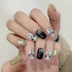 Press-On Nail Set Botanical Designs Strong Adhesive Multiple Sizes