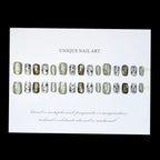 Press-On Nail Set Botanical Designs Strong Adhesive Multiple Sizes