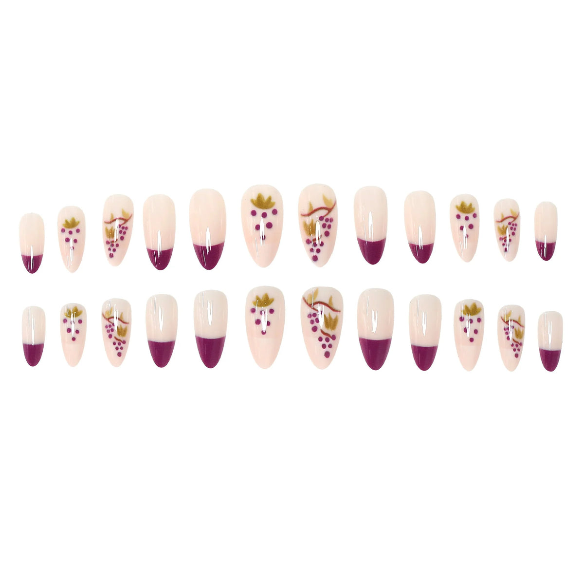 Press-On Nail Set Botanical Floral Reusable & Lightweight