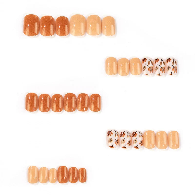 Press-On Nail Set Botanical Leaf Peel & Stick