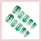 Press-On Nail Set Botanical Motifs Reusable Eco-Friendly