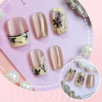 Press-On Nail Set Botanical Prints Peel-And-Stick & Reusable
