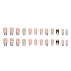 Press-On Nail Set Bow Accent & Sparkle Reusable