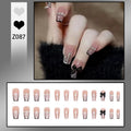 Press-On Nail Set Bow Accent & Sparkle Reusable