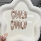 Press-On Nail Set Bow Accents Glossy & Matte
