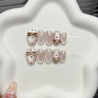 Press-On Nail Set Bow Accents Glossy & Matte