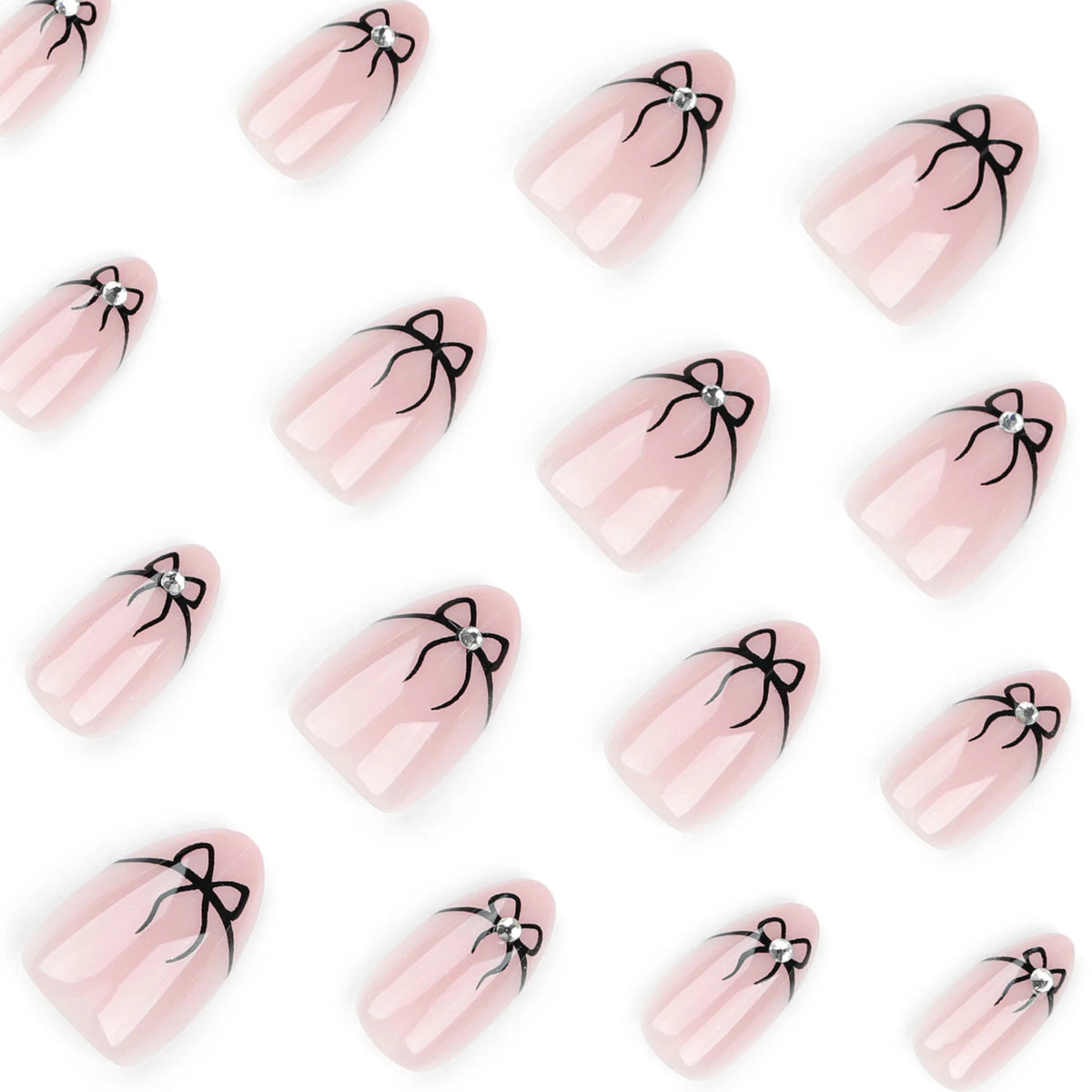 Press-On Nail Set Bow Accents Self-Adhesive