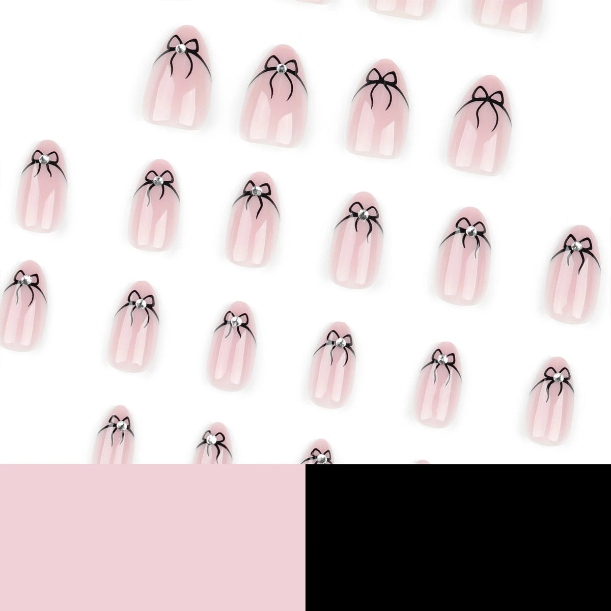 Press-On Nail Set Bow Accents Self-Adhesive