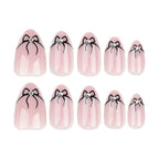 Press-On Nail Set Bow Accents Self-Adhesive