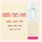 Press-On Nail Set Bow Design & Adhesive Strips