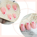 Press-On Nail Set Bow Design Easy Application Long-Lasting Wear