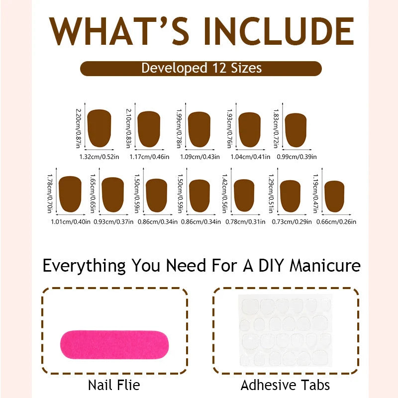 Press-On Nail Set Bow Design Easy Application Long-Lasting Wear