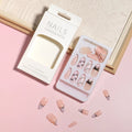Press-On Nail Set Bow & Dot Reusable 24 Pieces With Glue