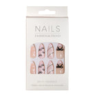 Press-On Nail Set Bow & Dot Reusable 24 Pieces With Glue