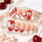 Press-On Nail Set Bow-Embellished Easy Application