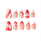Press-On Nail Set Bow-Embellished Easy Application