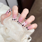 Press-On Nail Set Bow & Gem Embellishments