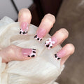 Press-On Nail Set Bow & Gem Embellishments