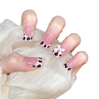Press-On Nail Set Bow & Gem Embellishments