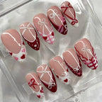 Press-On Nail Set Bow & Heart Designs